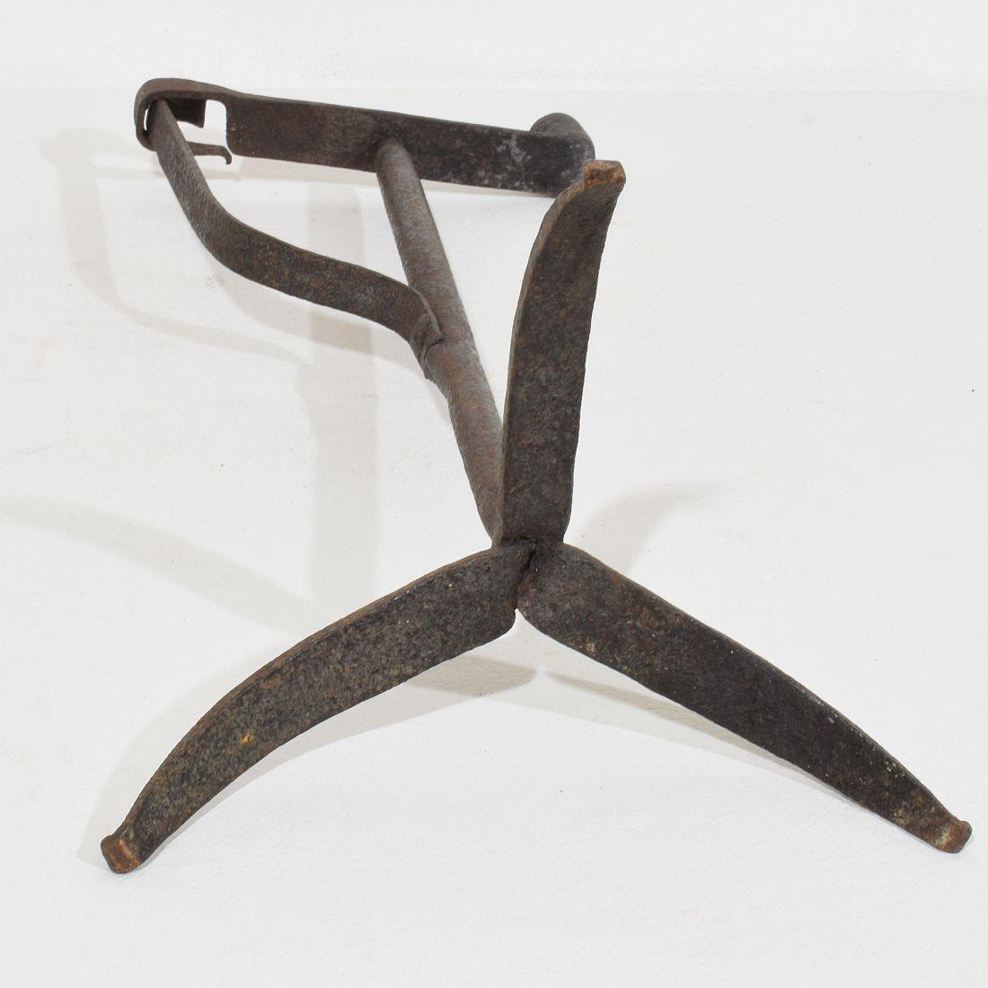 French 18th Century Hand Forged Iron Candleholder For Sale 15