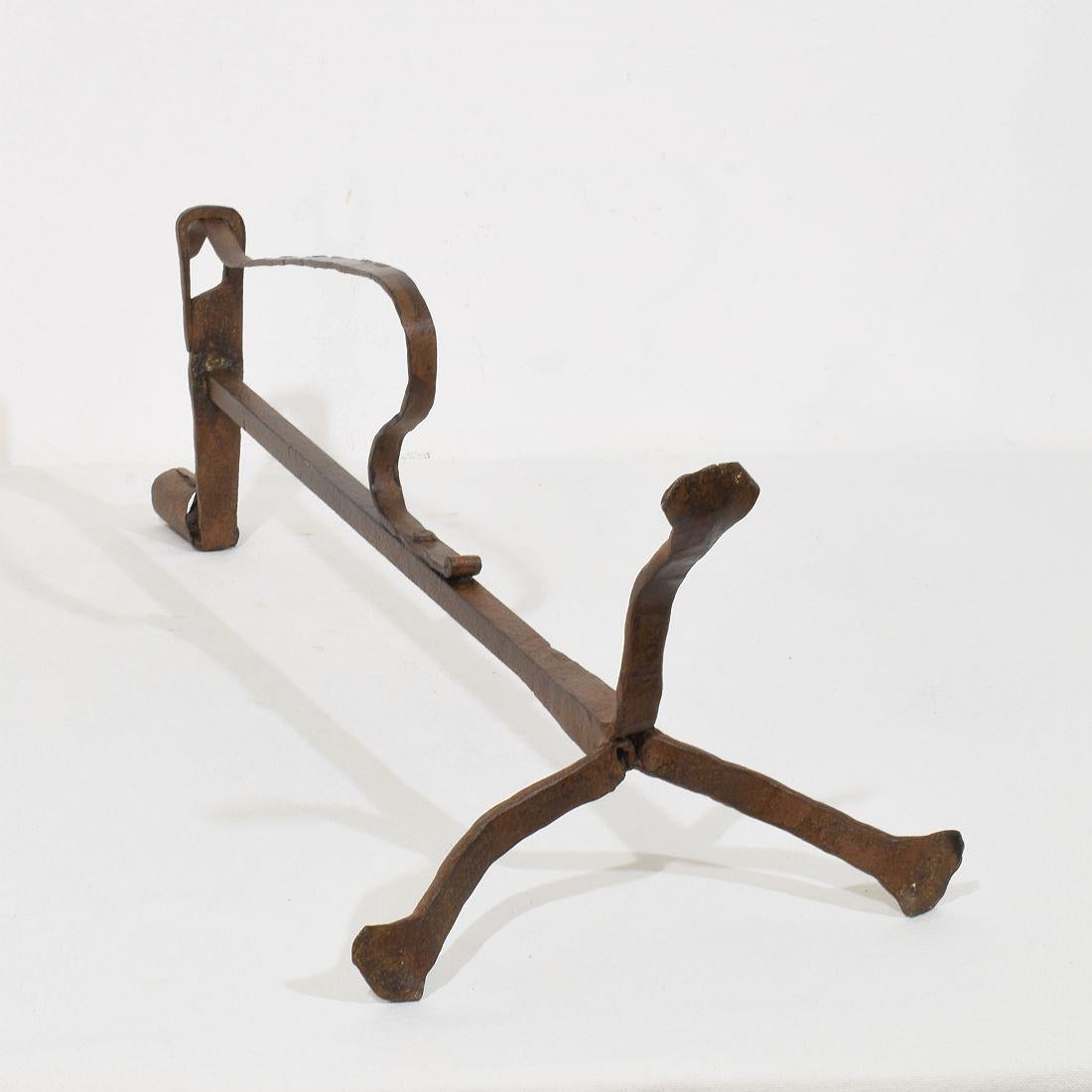 French 18th Century Hand Forged Iron Candleholder For Sale 15