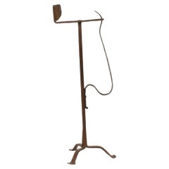 French 18th Century Hand Forged Iron Candleholder