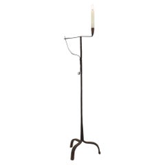 French 18th Century Hand Forged Iron Candleholder