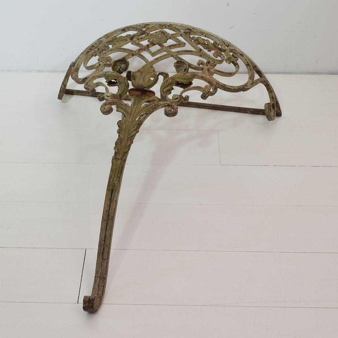 French 18th Century Hand Forged Iron Louis XVI Style Marble-Top Console Table 5