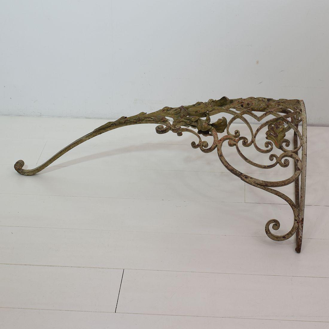 French 18th Century Hand Forged Iron Louis XVI Style Marble-Top Console Table 7