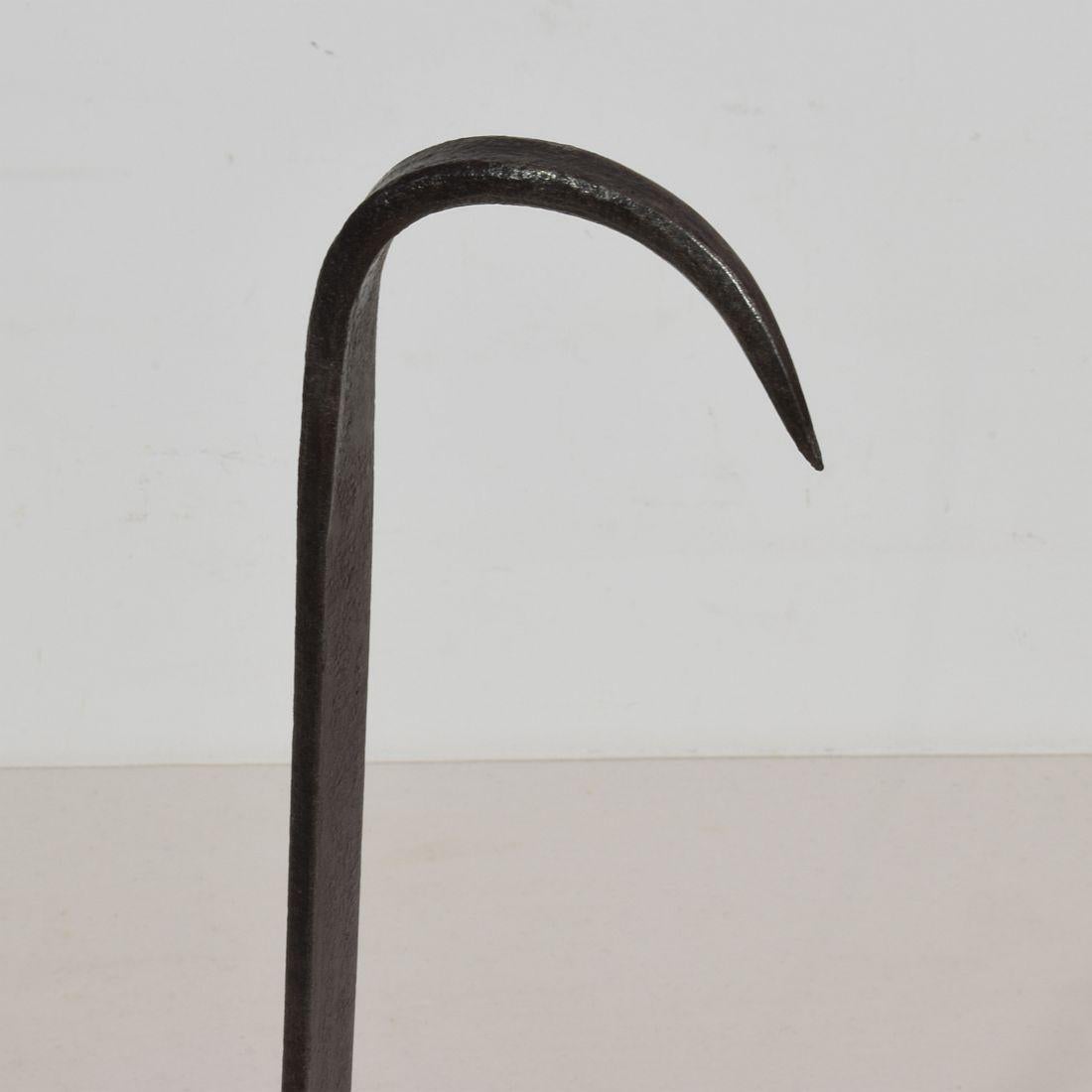 French 18th Century Hand Forged Iron Rat De Cave Candleholder 6