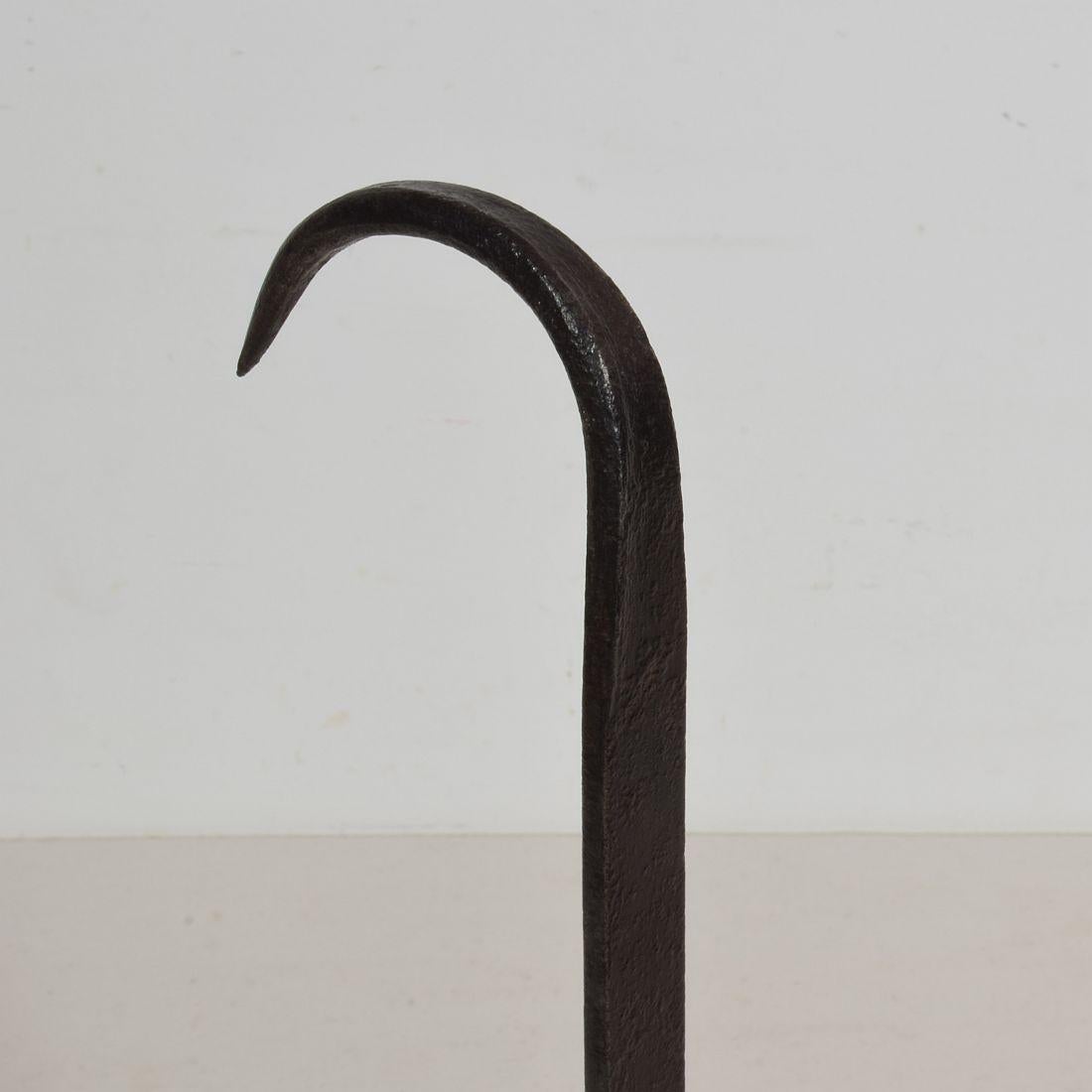 French 18th Century Hand Forged Iron Rat De Cave Candleholder 7