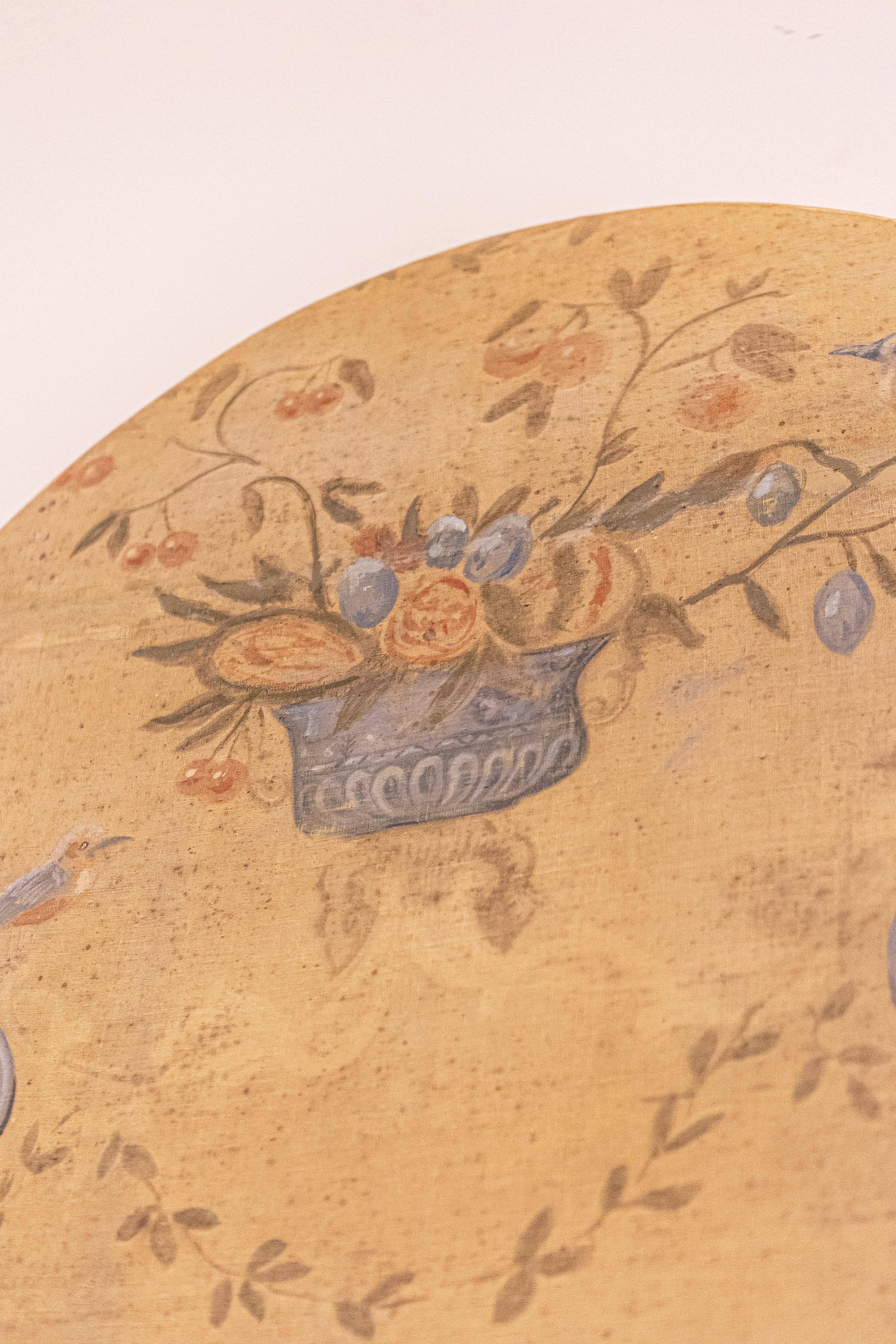 Französische handbemalte pastorale Tafeln mit Obstvasen und Vögeln aus dem 18. Jahrhundert im Angebot 2