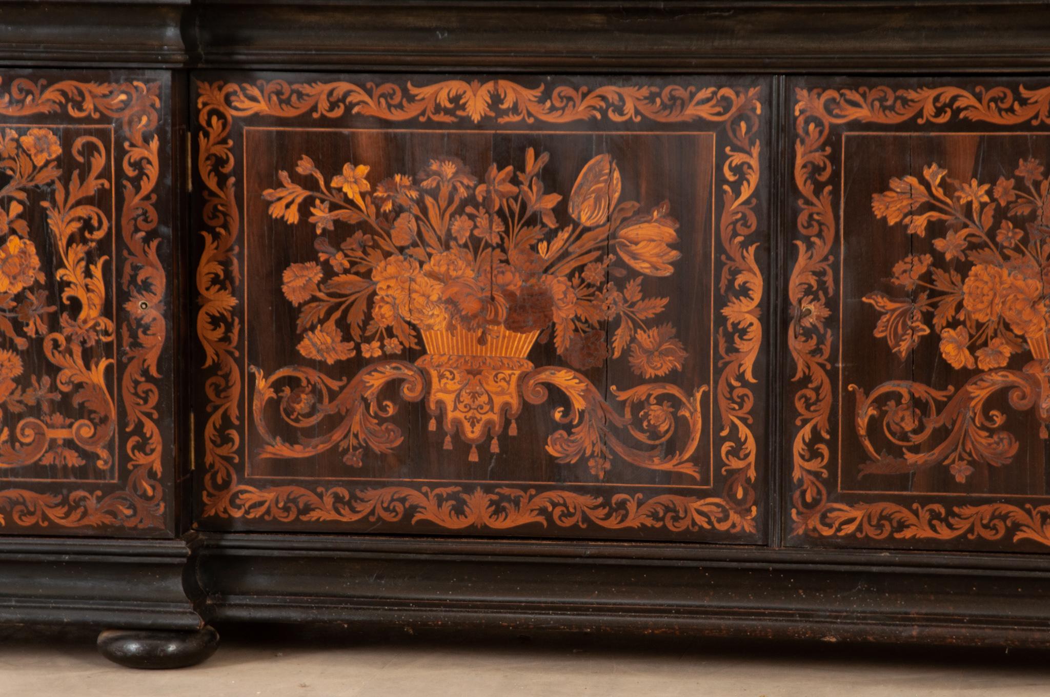 18th Century and Earlier French 18th Century Inlaid Breakfront Bibliotheque