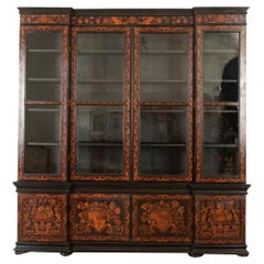 Antique French 18th Century Inlaid Breakfront Bibliotheque