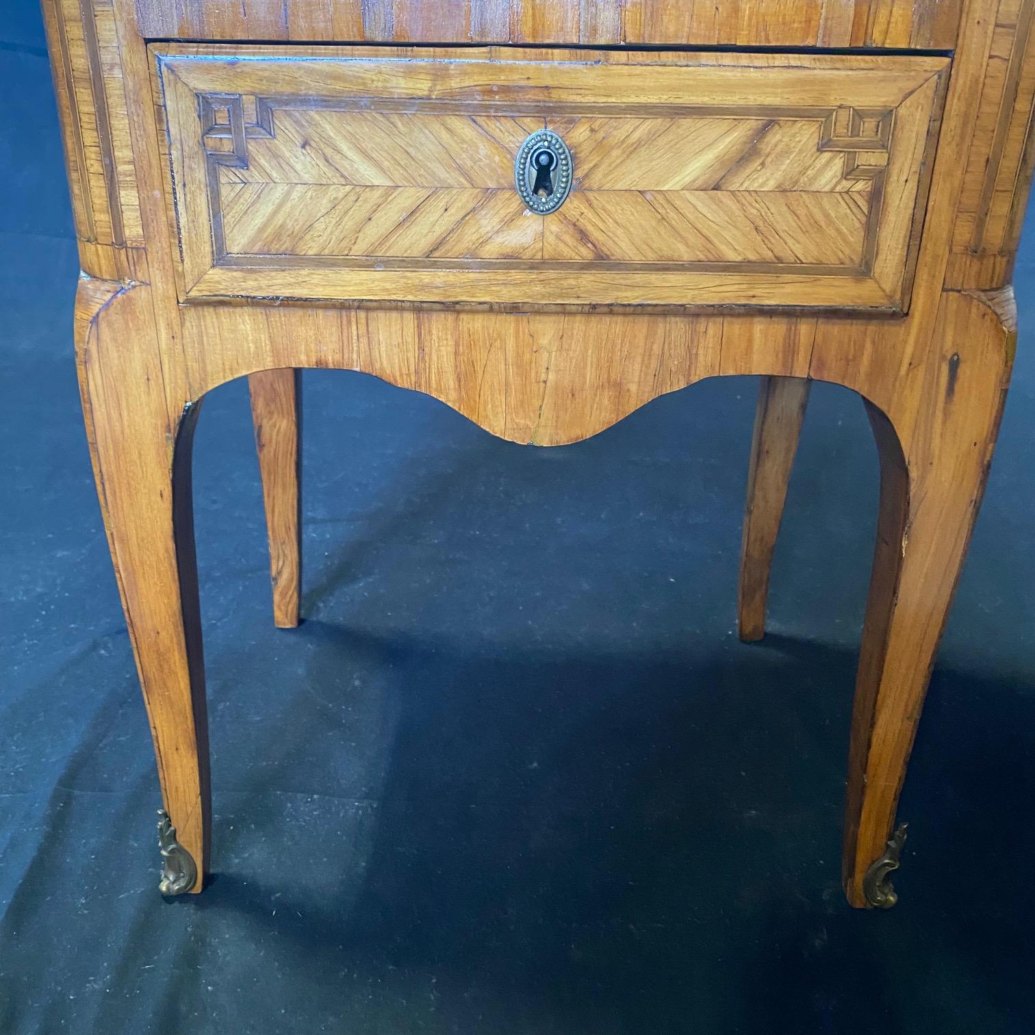18th Century and Earlier French 18th Century Inlaid Petite Commode or Side Table  For Sale