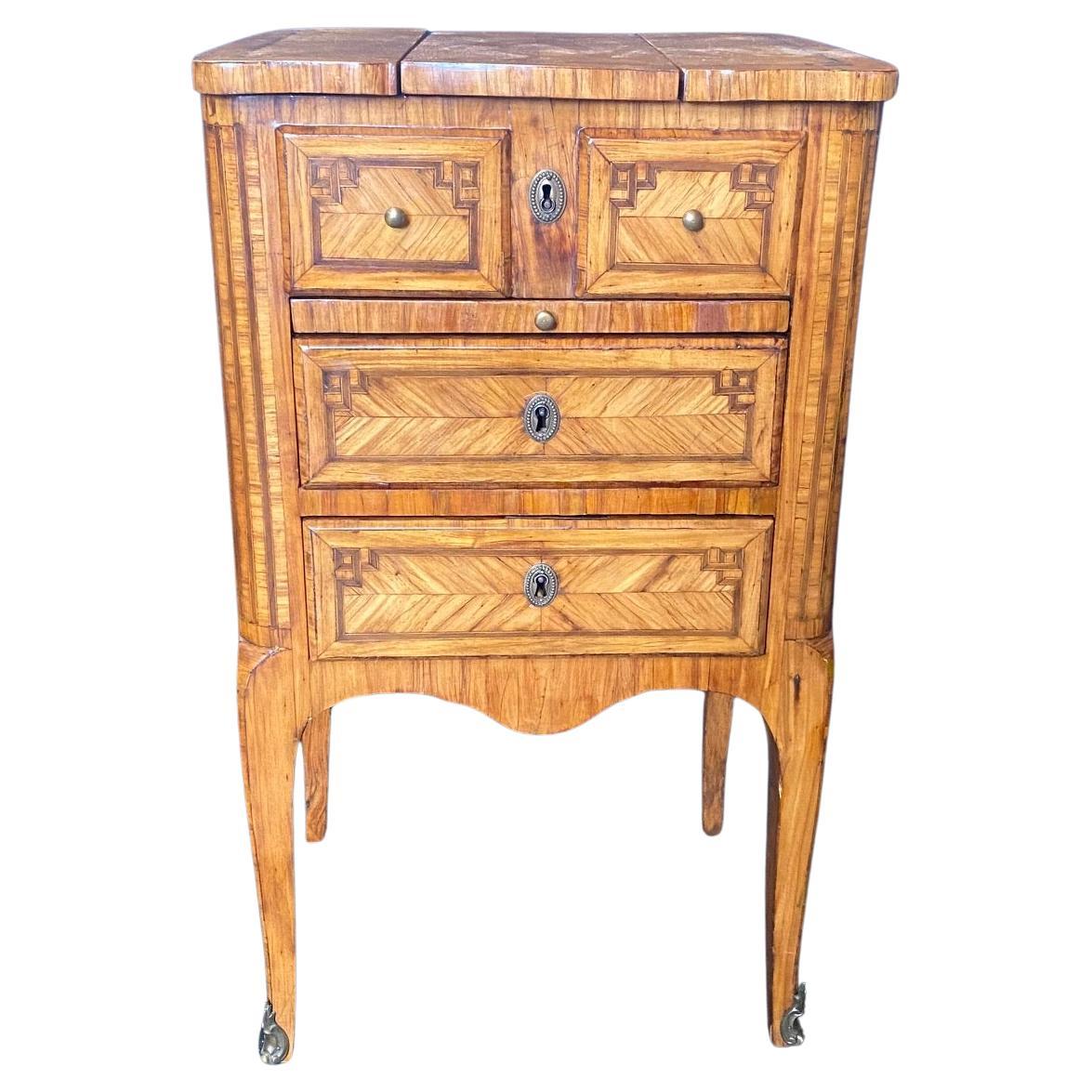 French 18th Century Inlaid Petite Commode or Side Table  For Sale