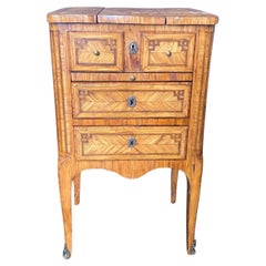 Used French 18th Century Inlaid Petite Commode or Side Table 