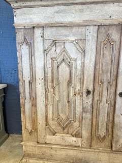 French 18th Century Louis XIII Massive Bleached Oak Armoire