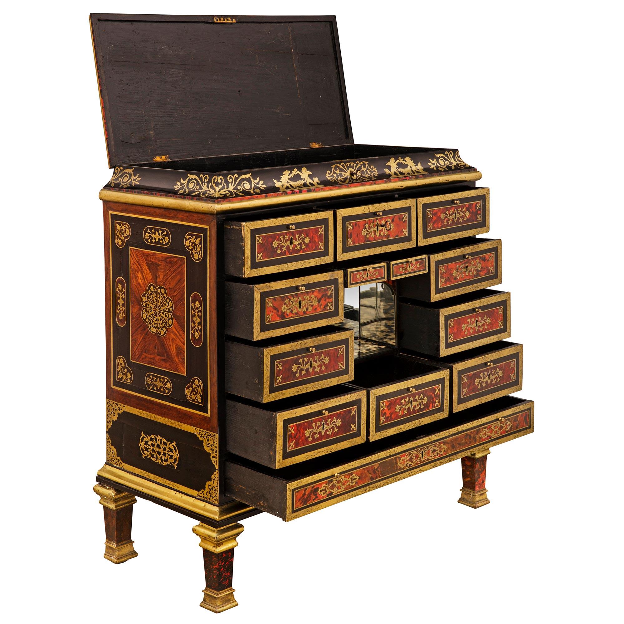 French 18th Century Louis XIV Period Boulle Specimen Cabinet In Good Condition For Sale In West Palm Beach, FL