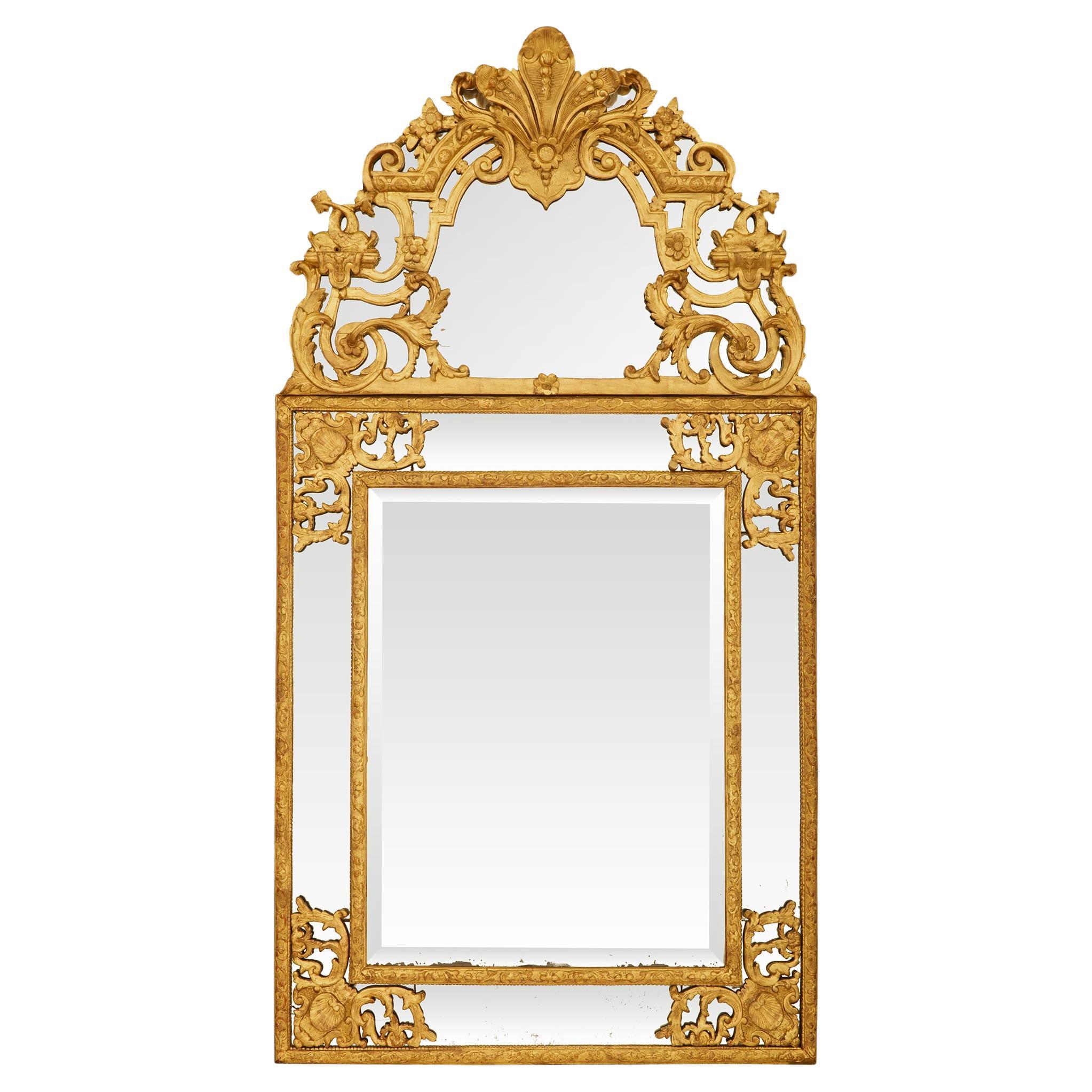 French 18th century Louis XIV Period Giltwood mirror