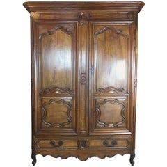 Antique French 18th Century Louis XV Wedding Armoire from Lyon