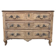 French 18th Century Louis XV Bleached Solid Walnut Chest of Drawers