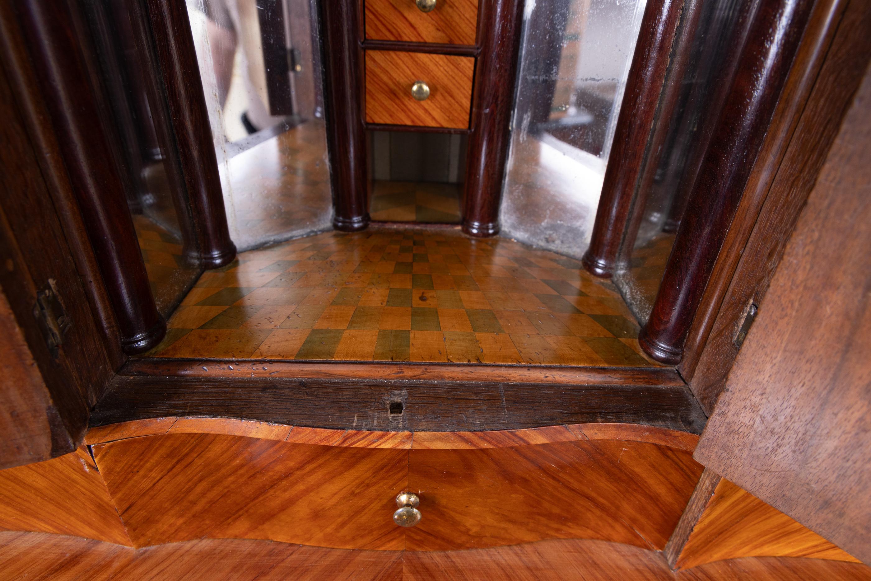 Veneer French 18th Century Louis XV Bombe` Secretaire with Secret Door For Sale