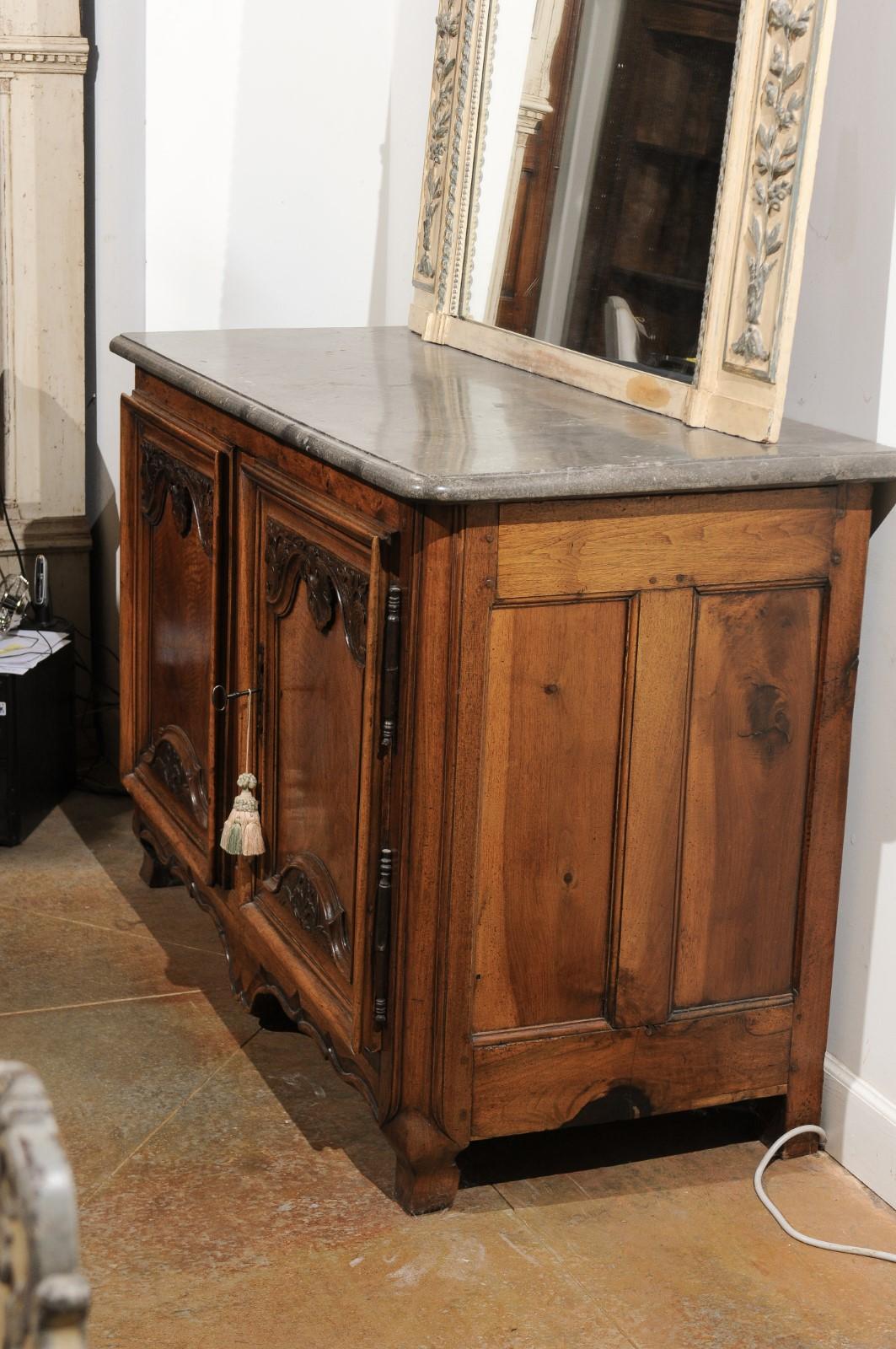 Marble French 18th Century Louis XV Buffet de Chasse from the Château de Rosière For Sale