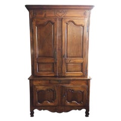 18th Century French Louis XV Buffet Two-Part High Cupboard Sideboard Provencal