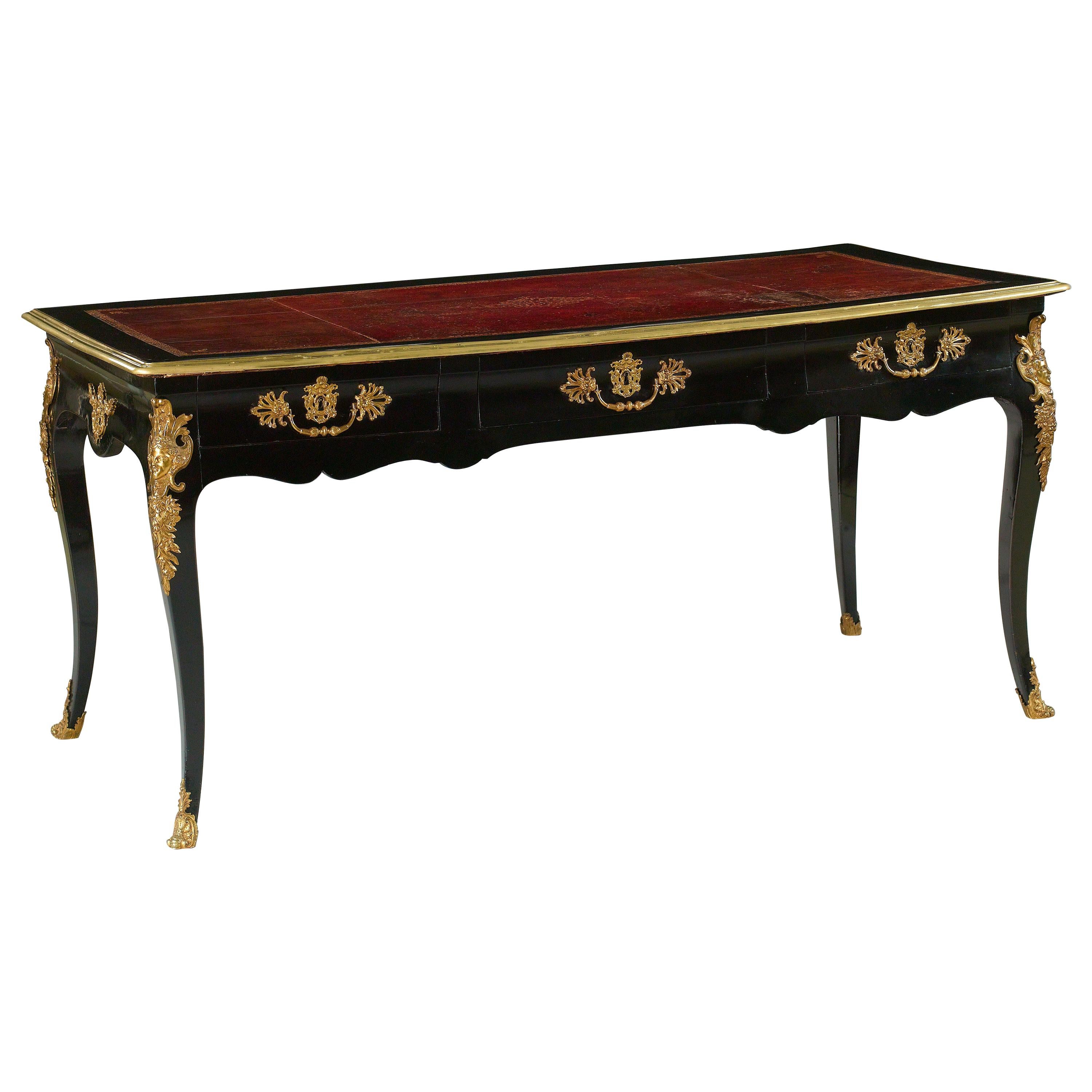 French 18th Century Louis XV Bureau Plat, Writing Desk For Sale