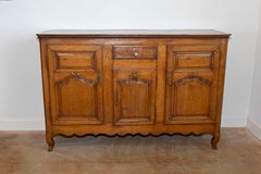 French 18th Century Louis XV Cherry Enfilade with Single Drawer and Three Doors
