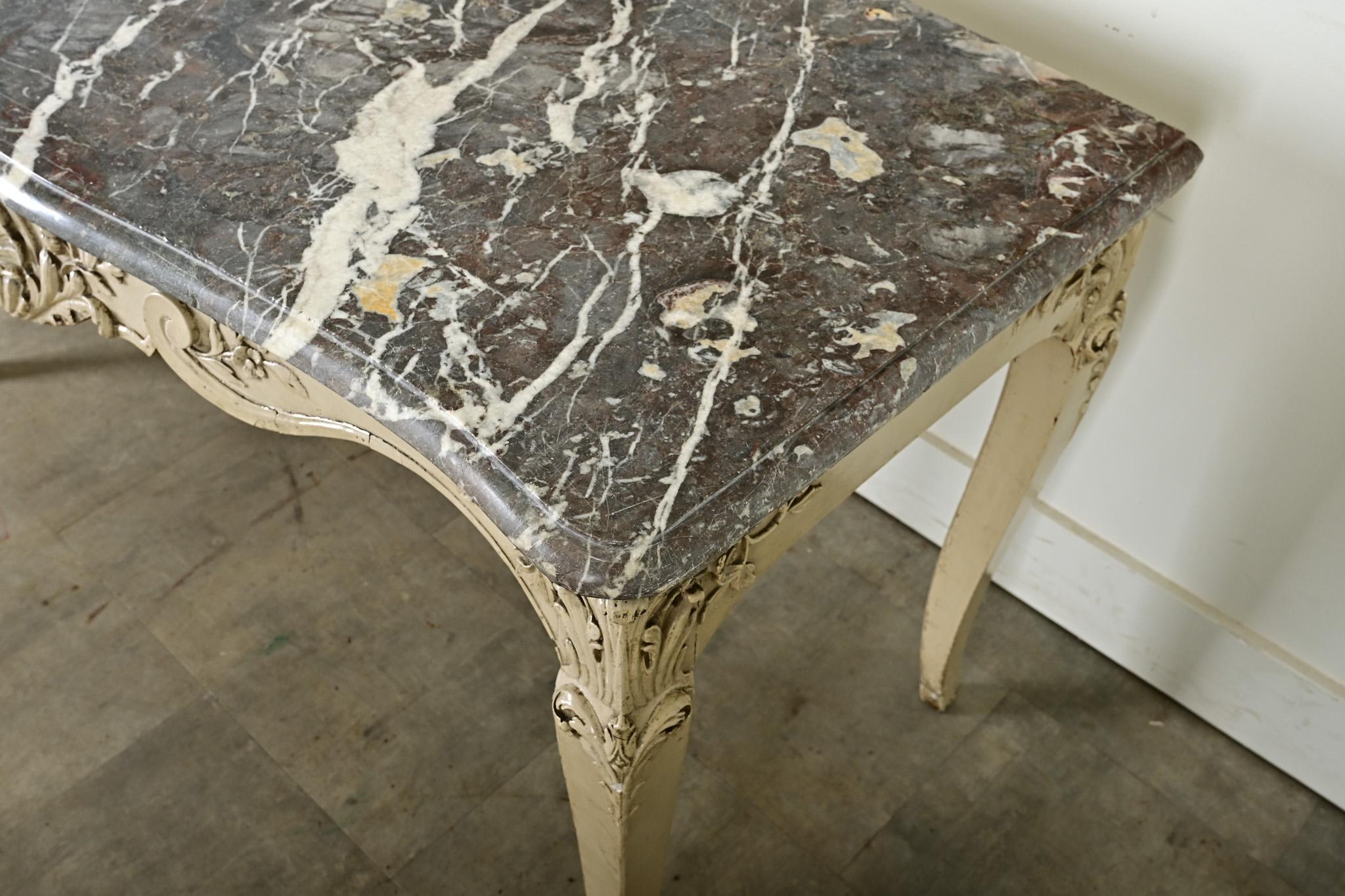 French 18th Century Louis XV Marble Top Console For Sale 5