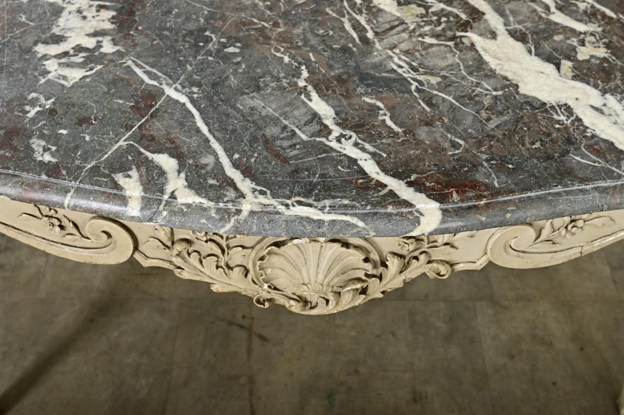 French 18th Century Louis XV Marble Top Console For Sale 6