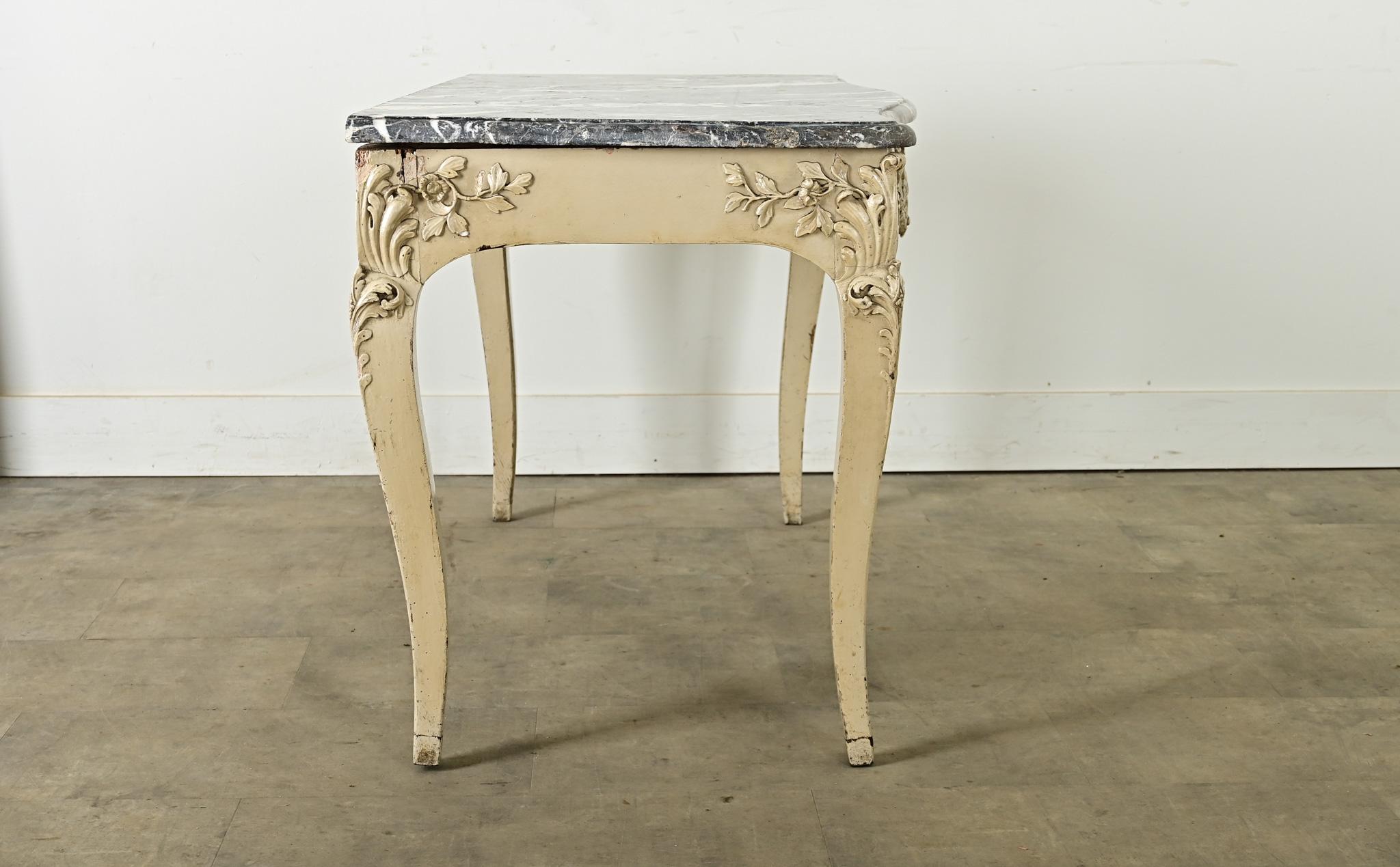 French 18th Century Louis XV Marble Top Console For Sale 9
