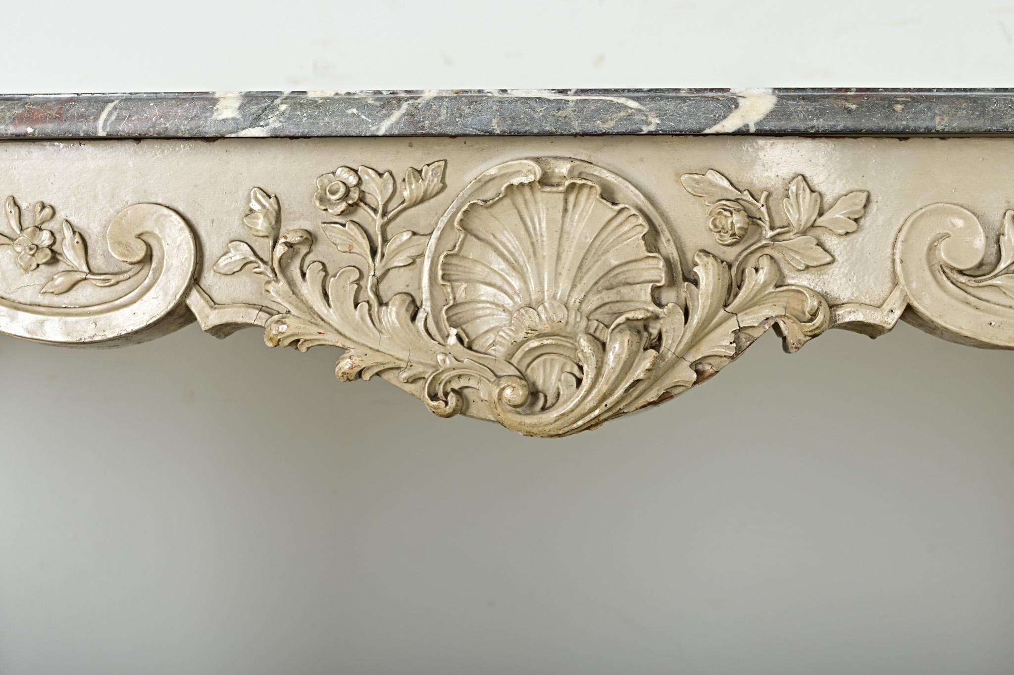 French 18th Century Louis XV Marble Top Console In Good Condition For Sale In Baton Rouge, LA