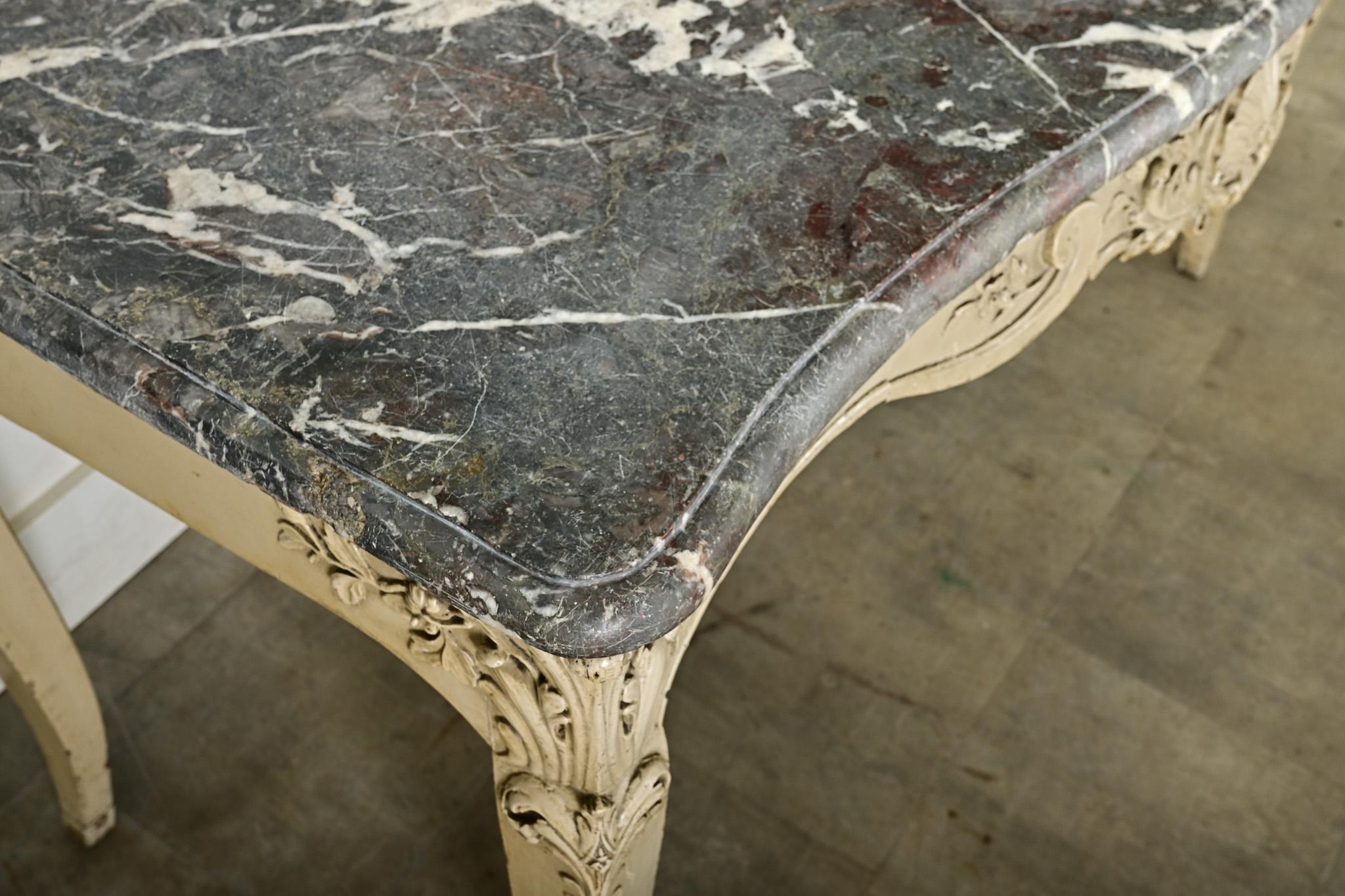 French 18th Century Louis XV Marble Top Console For Sale 4