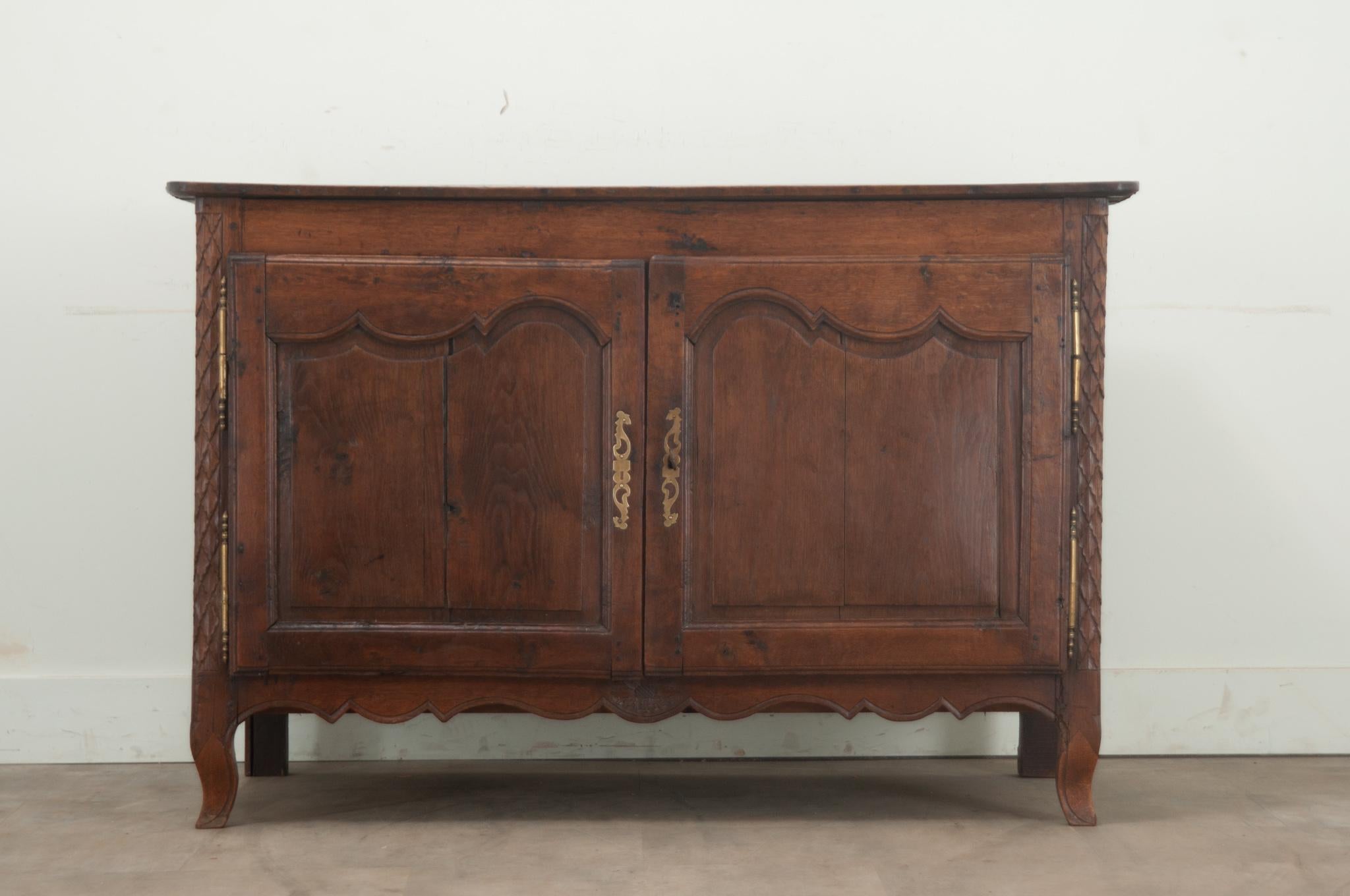 Hand-Carved French 18th Century Louis XV Oak Buffet