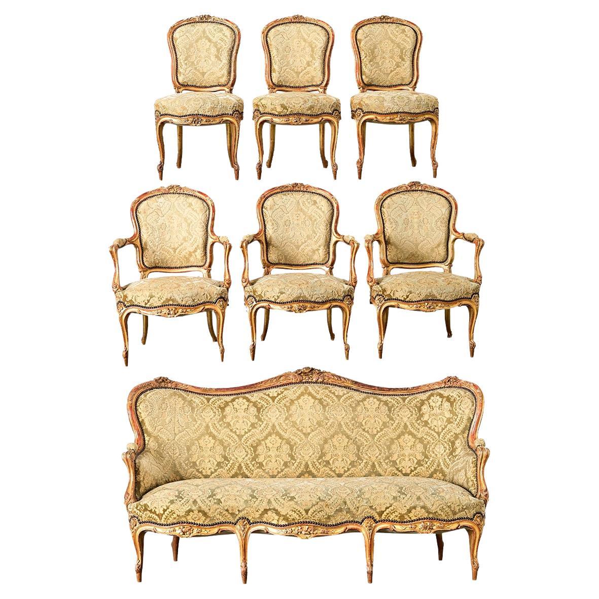 Suite da salotto francese del XVIII secolo Luigi XV in vendita