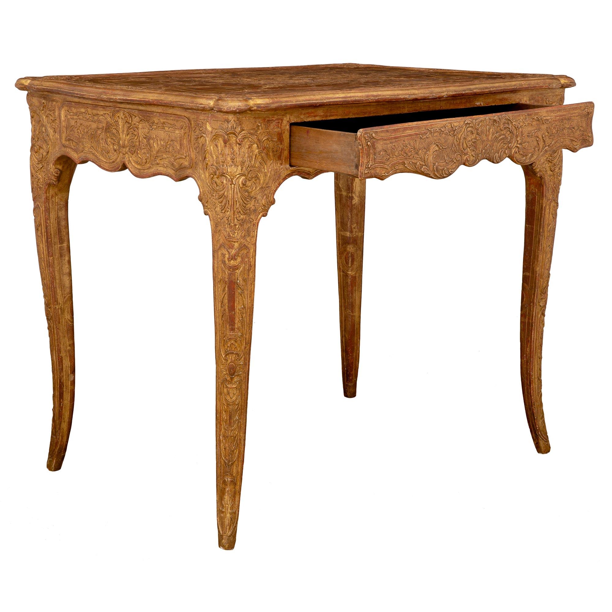 18th Century and Earlier French 18th Century Louis XV Period Giltwood Side Table