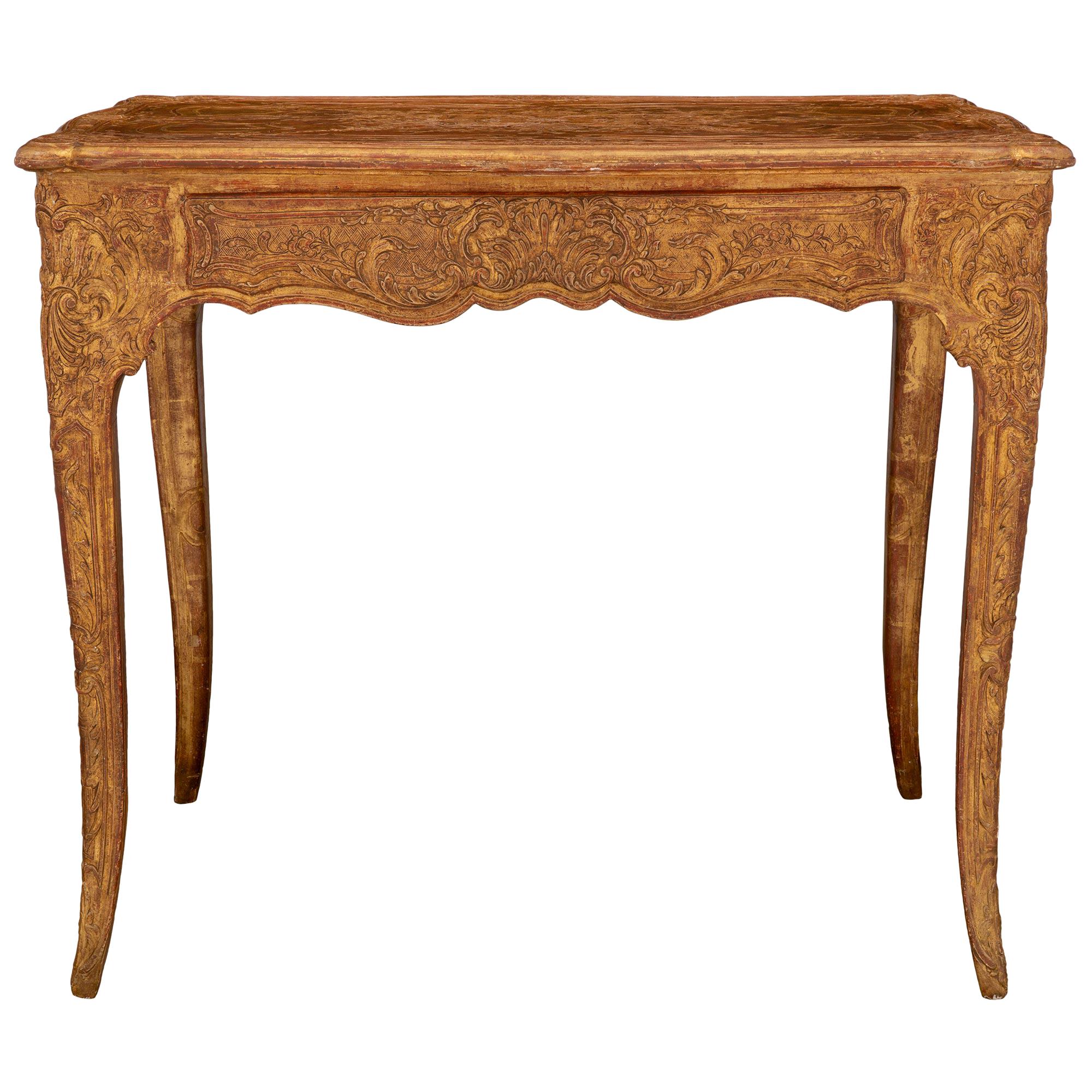 French 18th Century Louis XV Period Giltwood Side Table