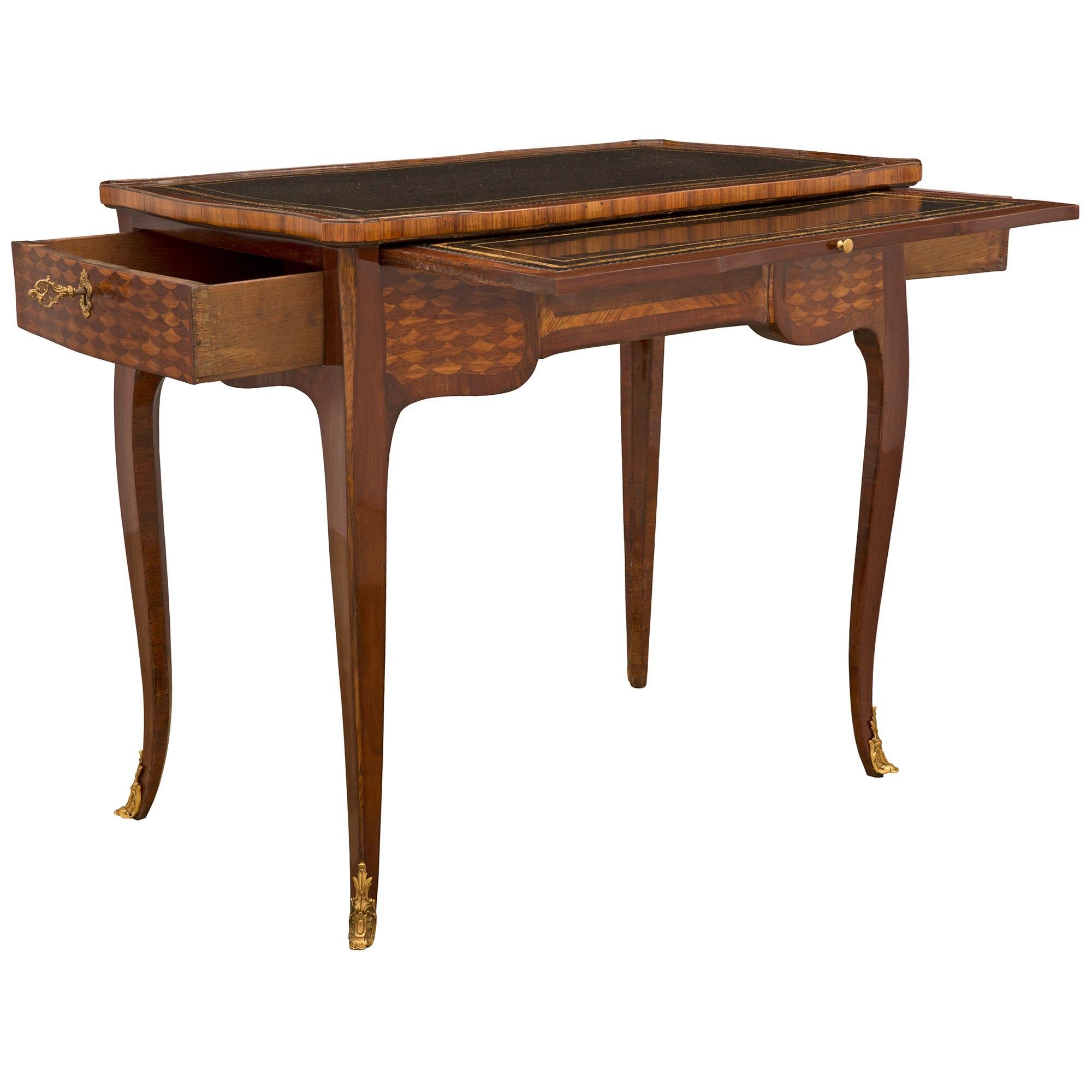 18th Century and Earlier French 18th Century Louis XV Period Kingwood And Tulipwood Desk For Sale