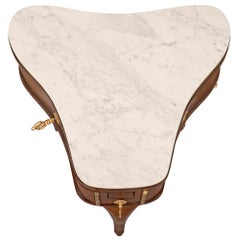 French 18th Century Louis XV Period Kingwood and White Carrara Marble Side Table