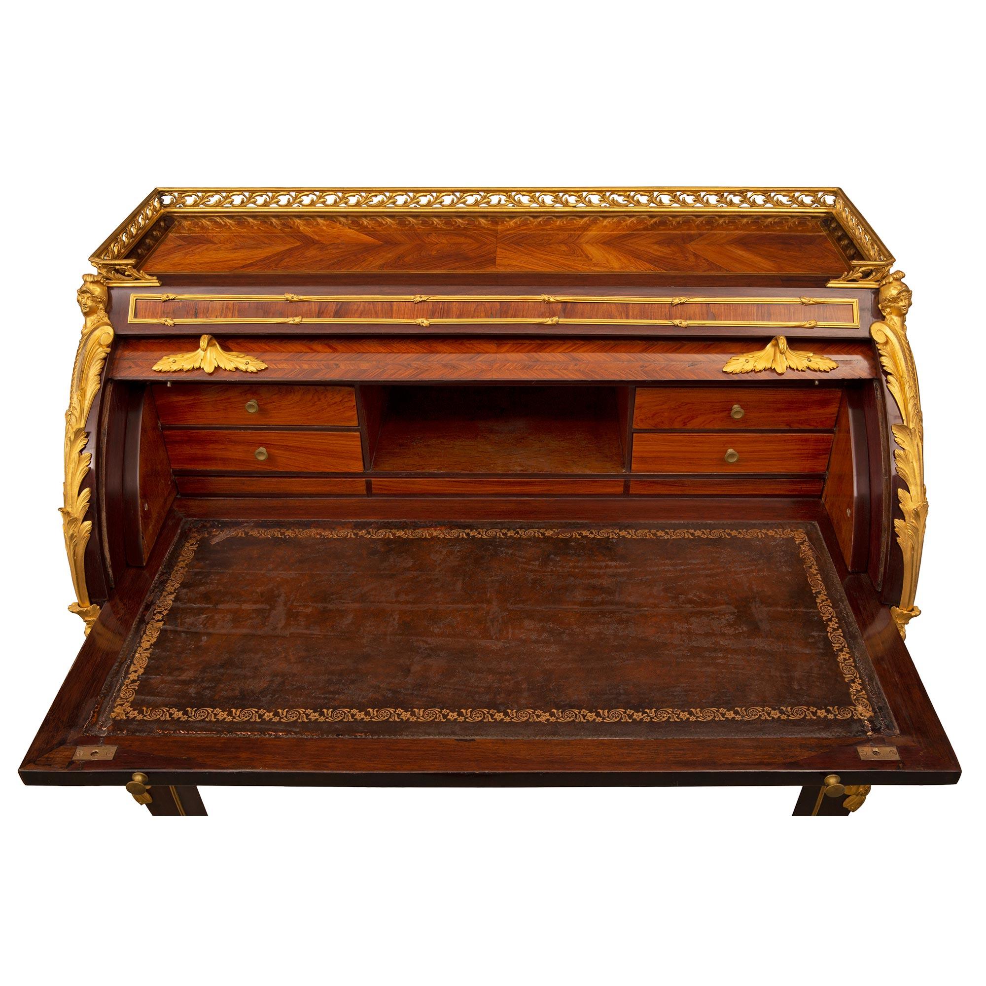 French 18th Century Louis XV Period Kingwood, Tulipwood and Ormolu Desk For Sale 3