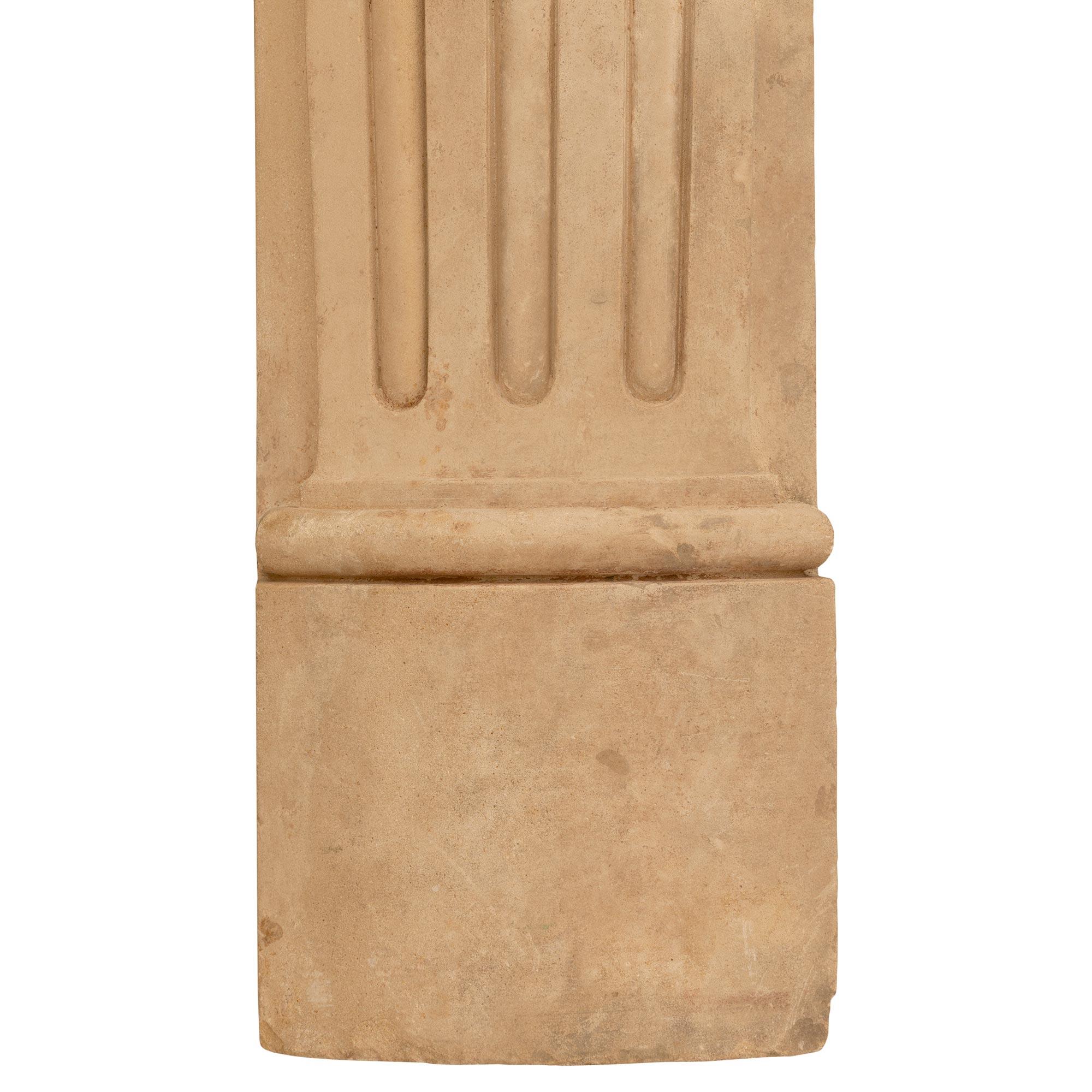 French 18th century Louis XV Period Limestone fireplace mantel For Sale 2