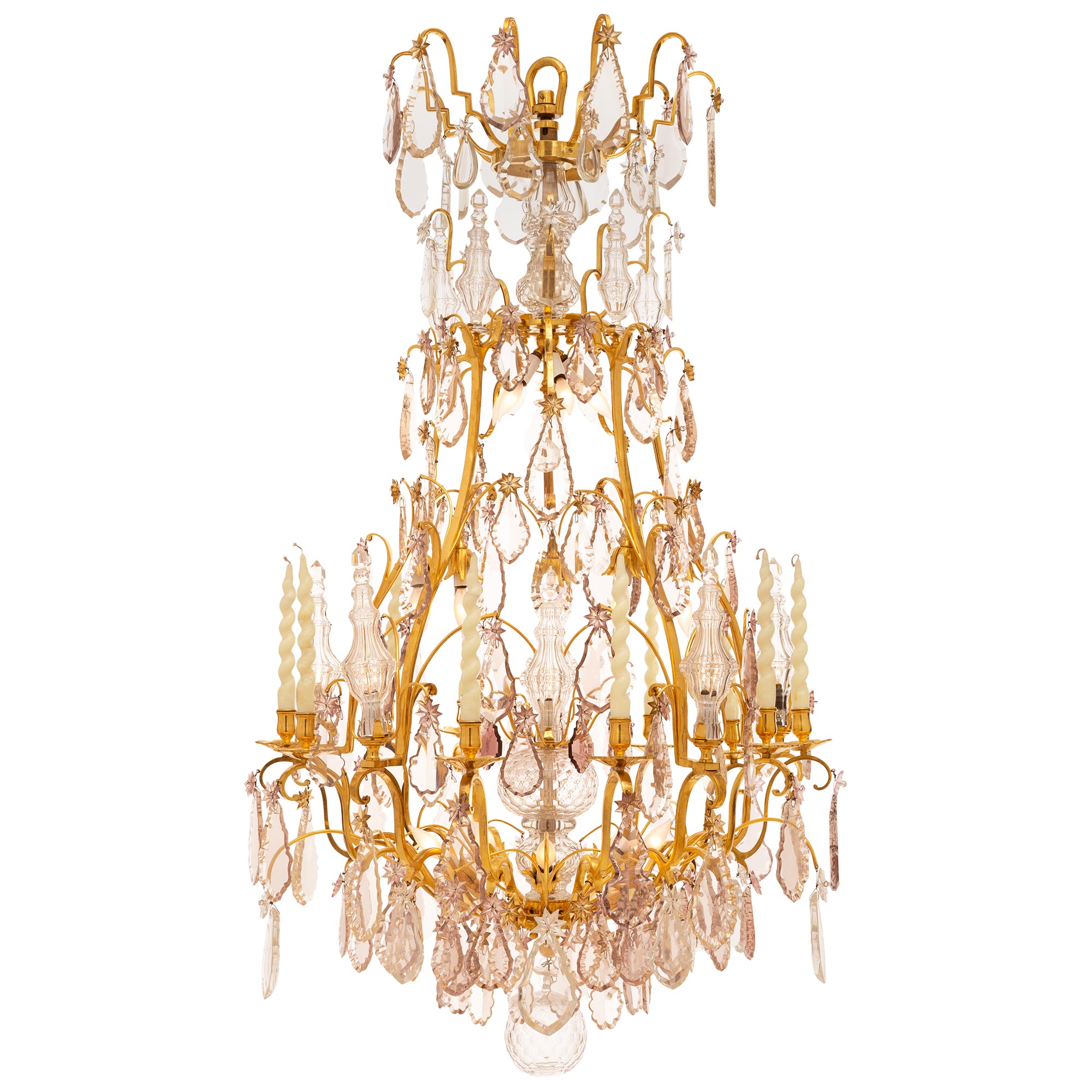 French 18th Century Louis XV Period Ormolu and Crystal Chandelier