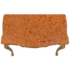 French 18th Century Louis XV Period Patinated Wood and Marble Console