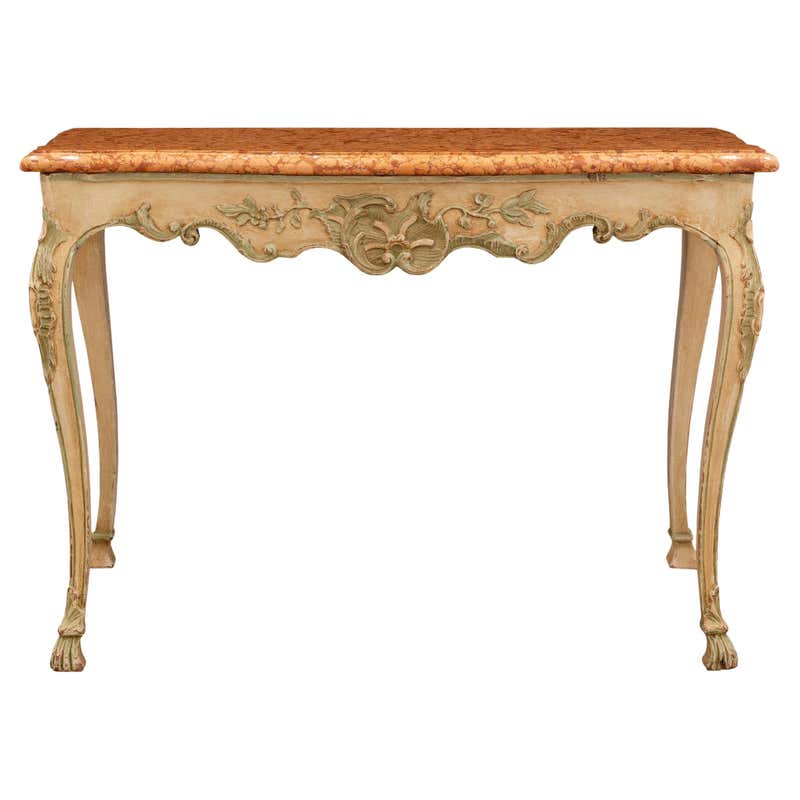 French 18th Century Louis XV Period Patinated, Gilt and Marble Console ...