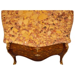 French 18th Century Louis XV Period Rosewood And Brèche D’Alep Marble Commode