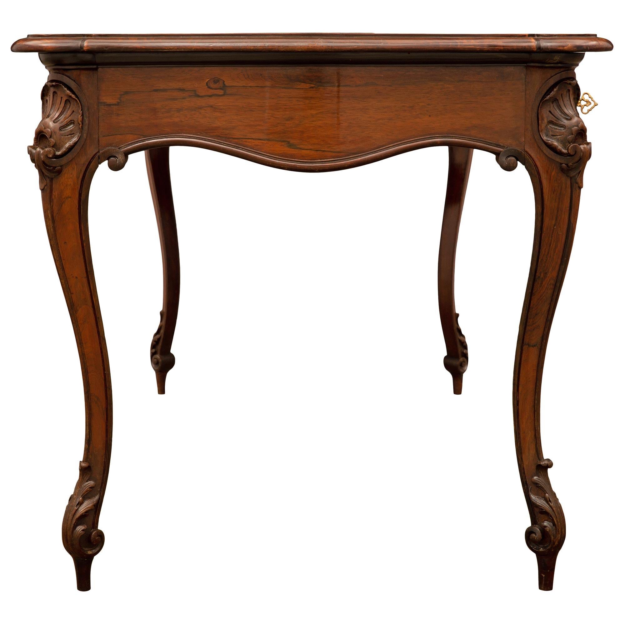 French 18th Century Louis XV Period Rosewood And Bronze Desk For Sale 1