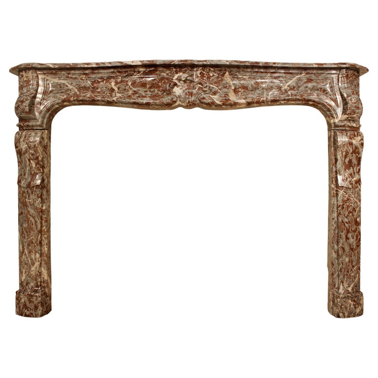 French 18th Century Louis XV Period Rouge Royal Marble Mantel For Sale ...