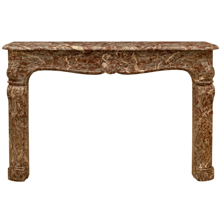 French 18th Century Louis XV Period Rouge Royal Marble Mantel For Sale ...