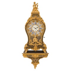 French 18th Century Louis XV Period Tortoiseshell and Ormolu Boulle Cartel Clock