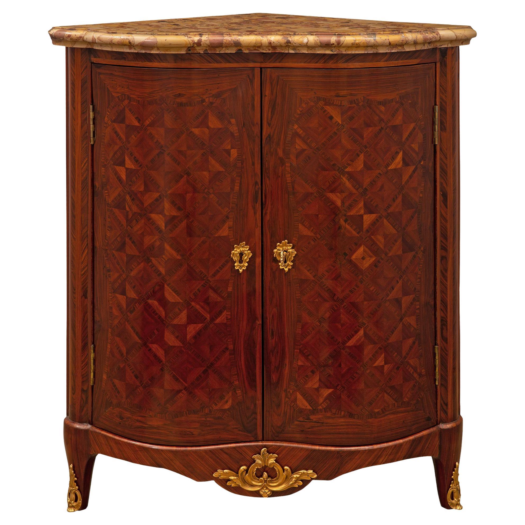 French 18th Century Louis XV Period Tulipwood Parquetry Encoineur For Sale