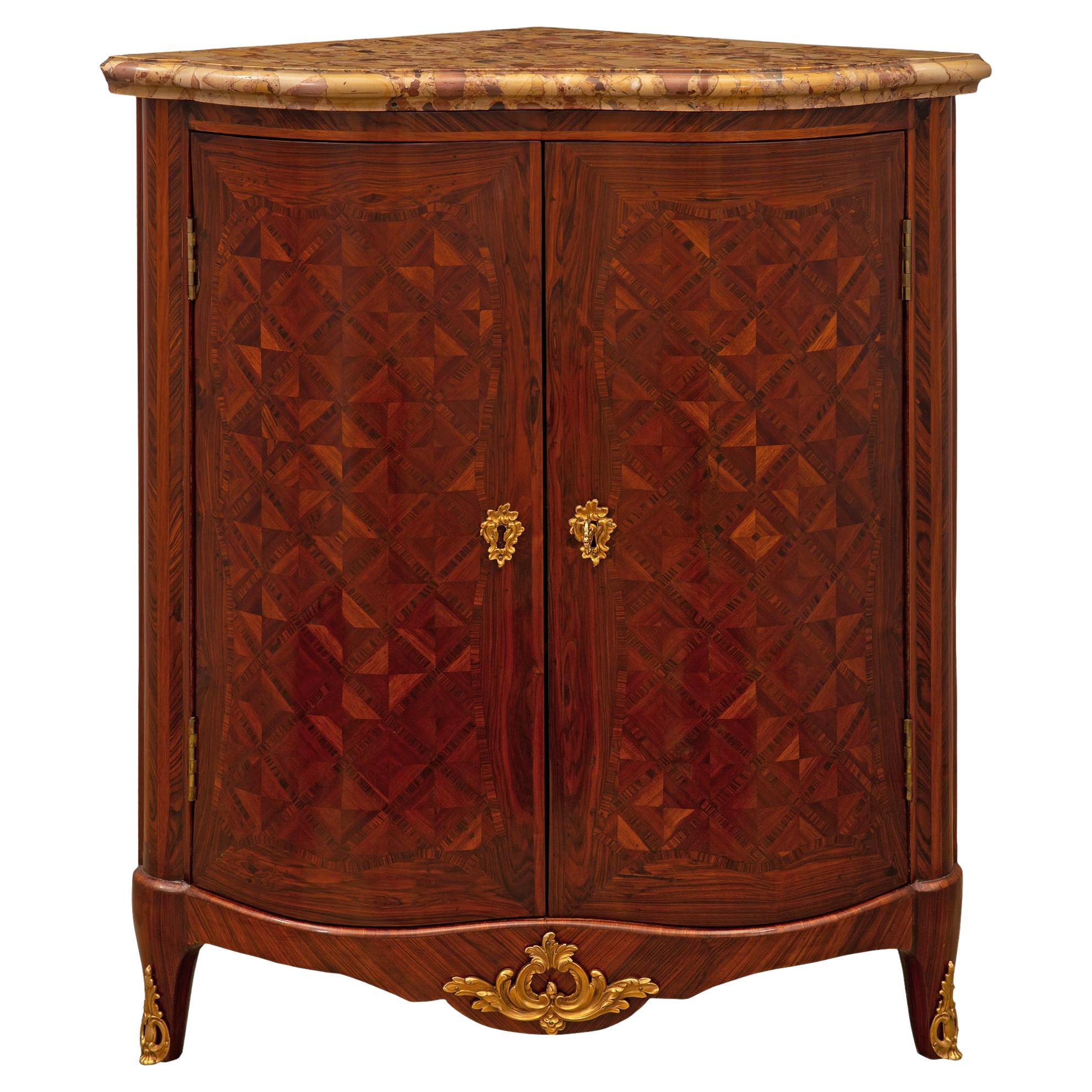 French 18th Century Louis XV Period Tulipwood Parquetry Encoineur For Sale