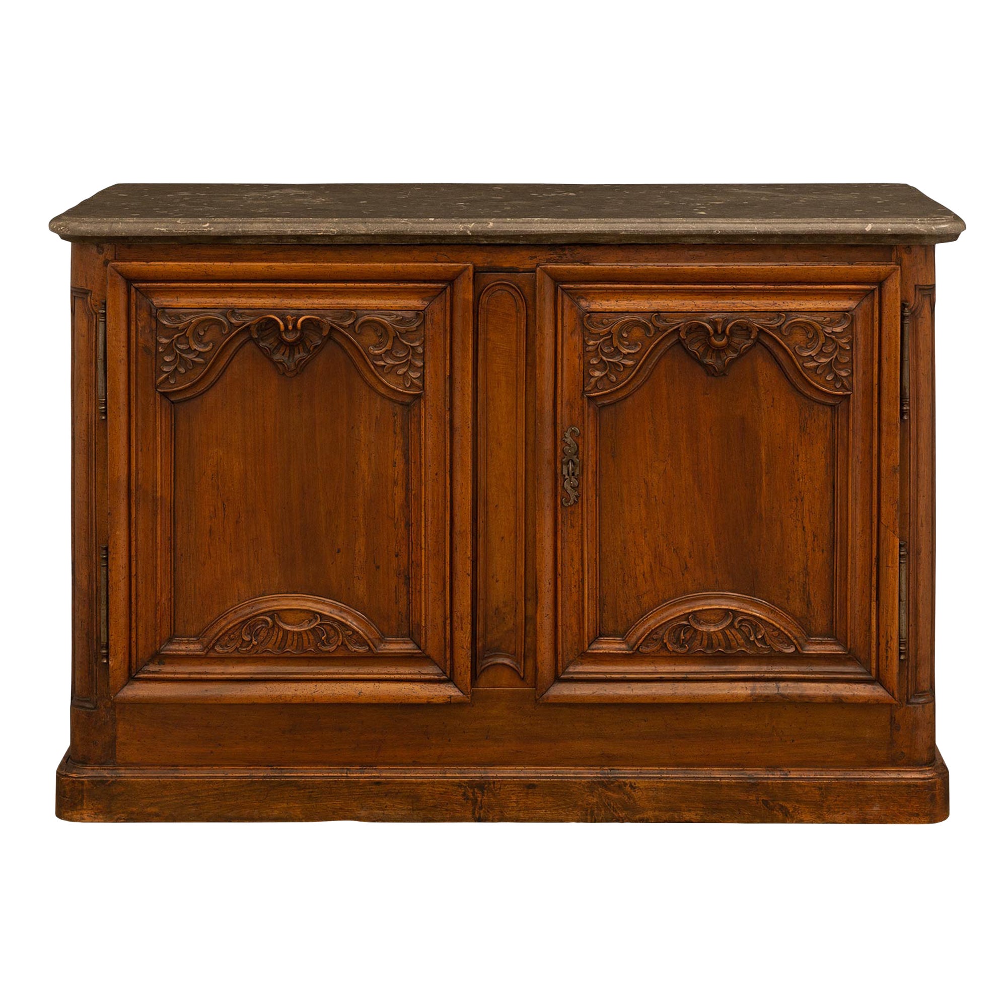 Buffet in noce e marmo del periodo Luigi XV del XVIII secolo, proveniente da Lione in vendita