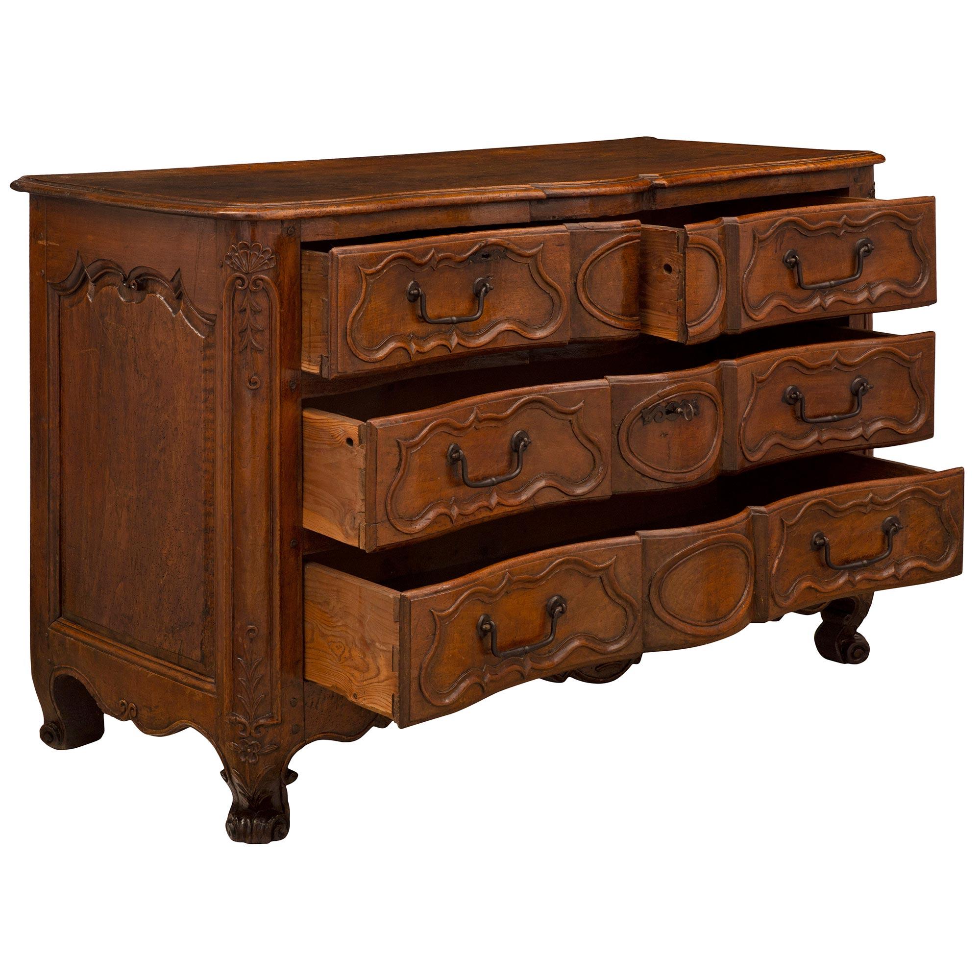 18th Century and Earlier French 18th Century Louis XV Period Walnut Chest For Sale