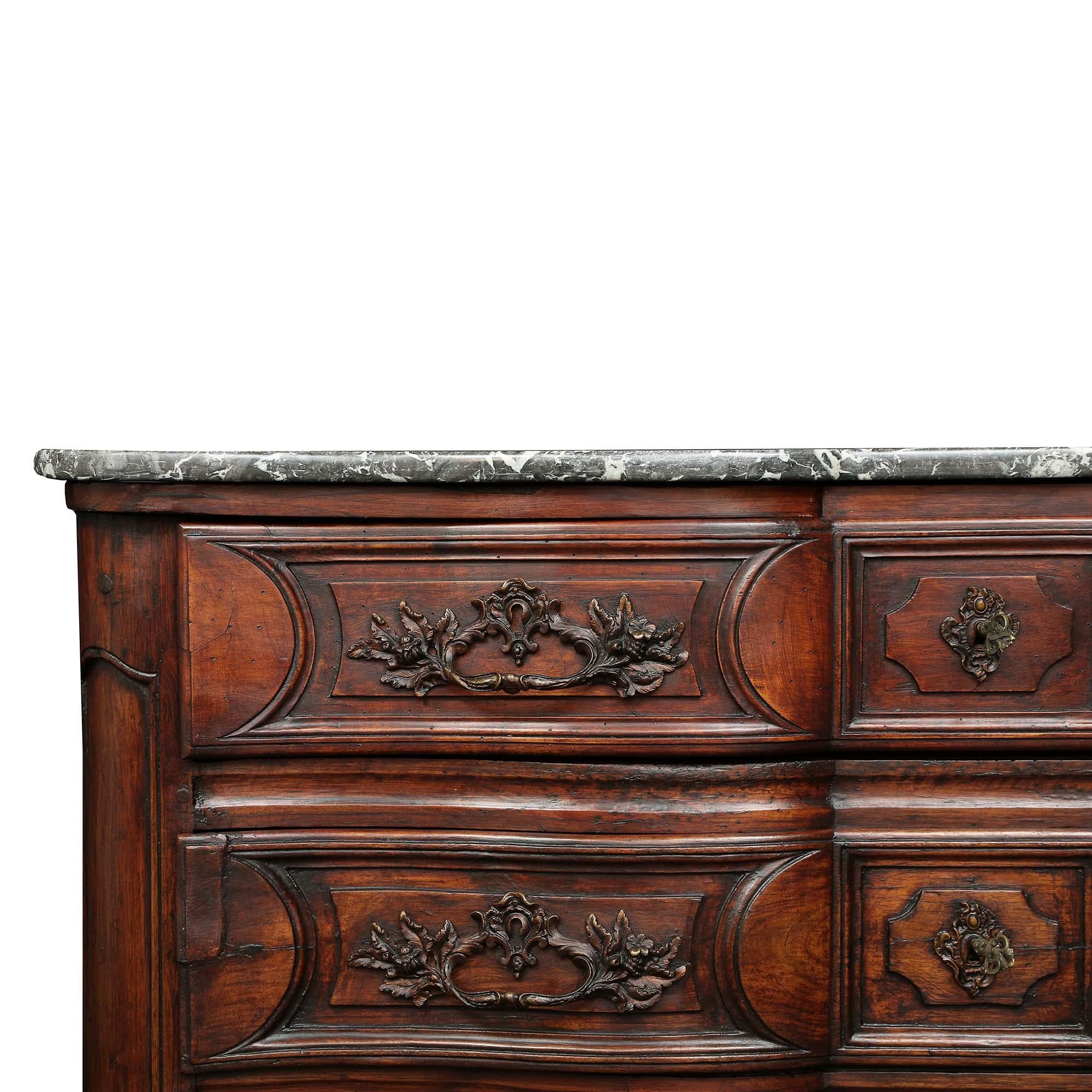 French 18th Century Louis XV Period Walnut Chest For Sale 1